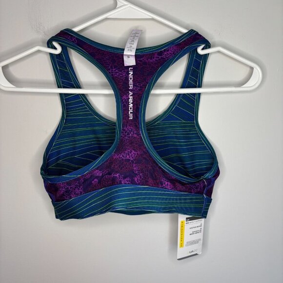 UNDER ARMOUR REVERSIBLE NEW Sports Bra Women's S Mid-Impact Support Green Blue - Picture 4 of 6